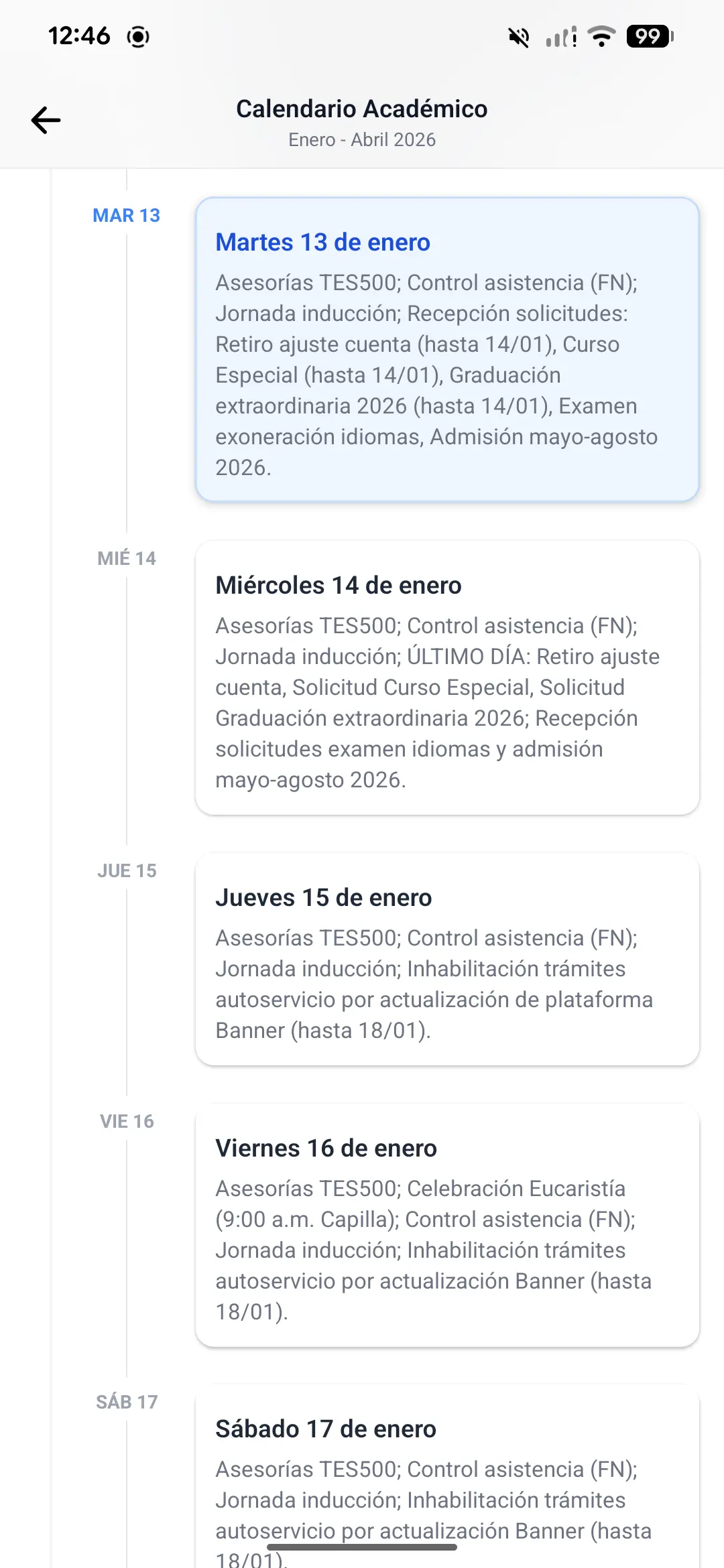 Calendario Académico
