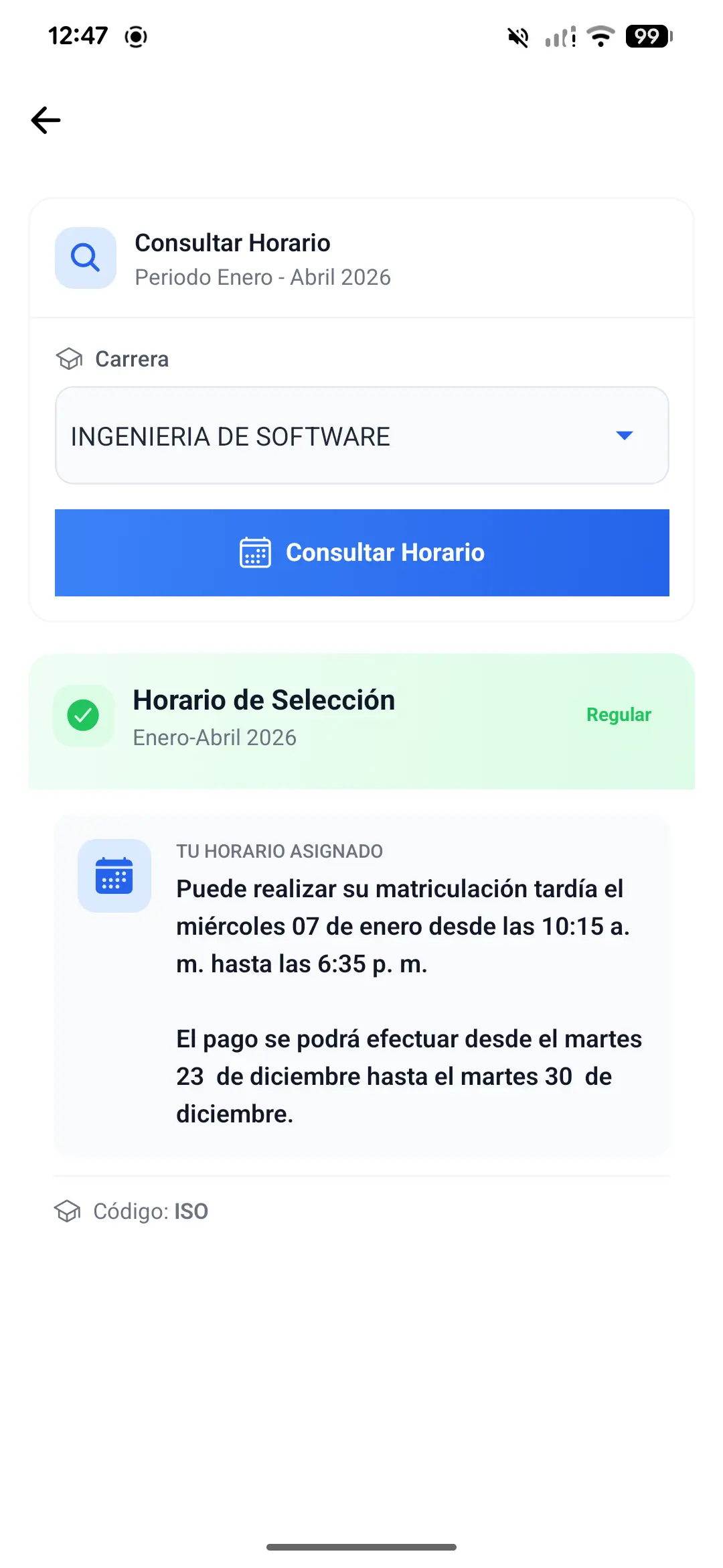 Consulta de Matriculación