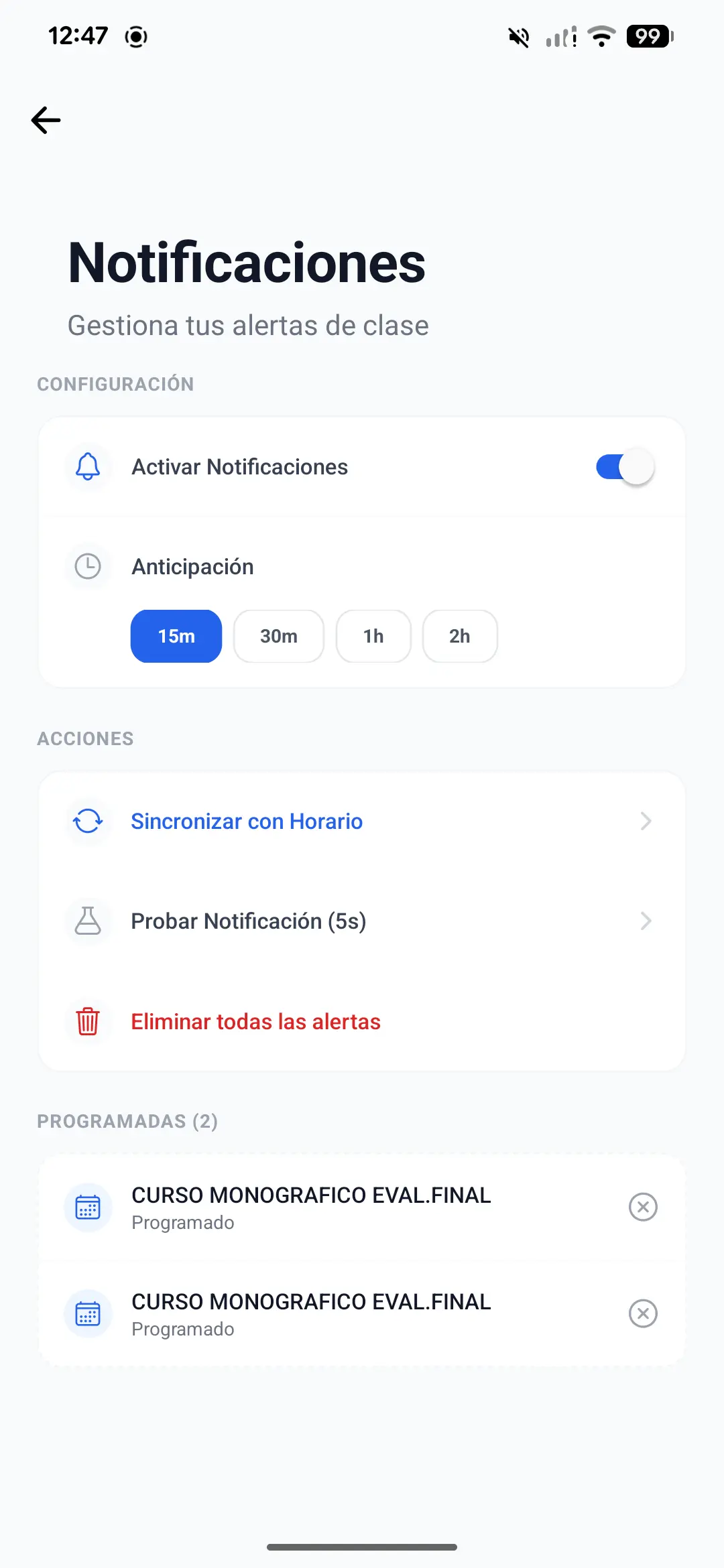 Configuración de Notificaciones